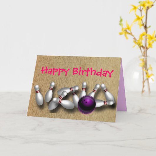 Aangepaste Bowling Wenskaarten Briefkaarten (Gele Bloem)
