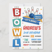 Aangepaste Bowlingfeestje Kaart (Voorkant)