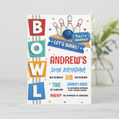 Aangepaste Bowlingfeestje Kaart (Staand voorkant)