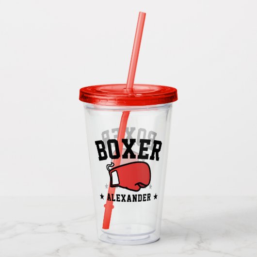 Aangepaste boxer acryl drinkbeker (Achterkant)