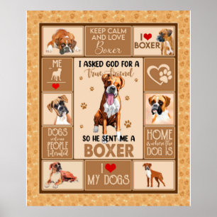 Aangepaste Boxer Dog Blanket Poster