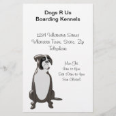 Aangepaste Boxer Dog Design Boarding Kennels Flyer (Voorkant)