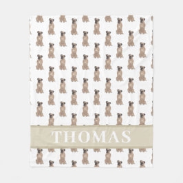 Aangepaste boxer (Fawn Mask) Fleece Deken