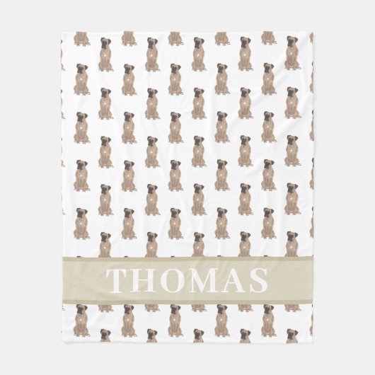 Aangepaste boxer (Fawn Mask) Fleece Deken (Voorkant)