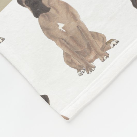 Aangepaste boxer (Fawn Mask) Fleece Deken (Hoek)