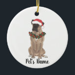 Aangepaste boxer (Fawn Mask) Keramisch Ornament<br><div class="desc">Maak dit jaar de mooie lijst met een ornament van je favoriete kleine fawn gemaskerde bokser elf! Voor de liefste geschenken,  combineer het met een bijpassende kunstafdruk of een ander item uit mijn collectie!</div>