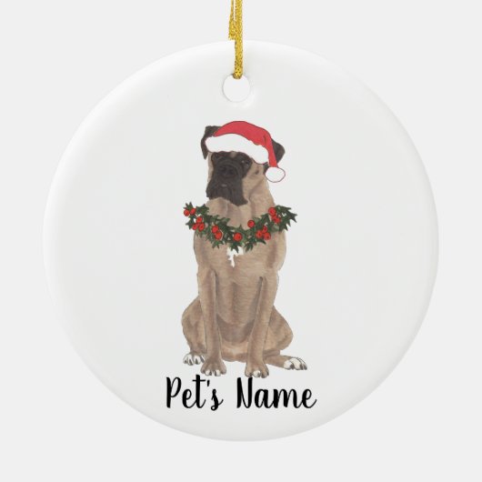 Aangepaste boxer (Fawn Mask) Keramisch Ornament (Achterkant)