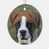 Aangepaste Boxer Hond Foto Keramisch Ornament (Links)