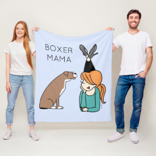 Aangepaste Boxer Mama Fleece Blanket Deken