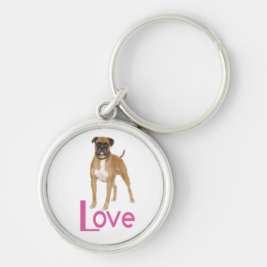 Aangepaste Boxer Puppies Hond Lieb Keychain (Voorkant)