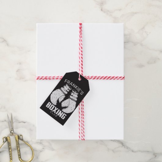 Aangepaste boxingclub Boxer Gym Fighter Cadeaulabel (Met Touw)