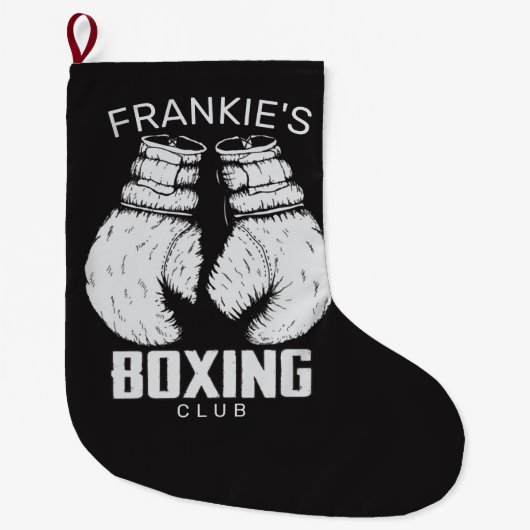 Aangepaste boxingclub Boxer Gym Fighter Grote Kerstsok (Voorkant)