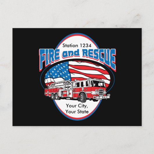 Aangepaste brand en redding briefkaart (Voorkant)