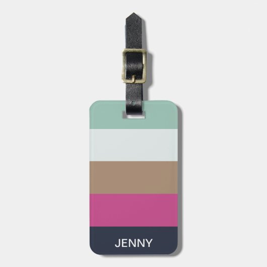 Aangepaste Branded Bright Heues & Faux Gold Bagagelabel (Voorkant verticaal)