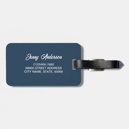 Aangepaste Branded Bright Heues & Faux Gold Bagagelabel (Achterkant horizontaal)