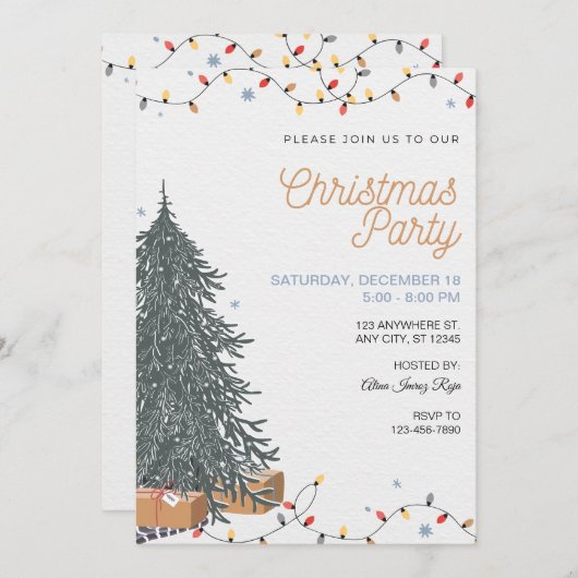 Aangepaste Branded Christmas Holiday Party uitnodi Kaart (Voorkant / Achterkant)