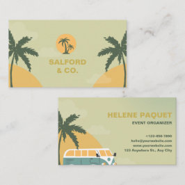 Aangepaste Branded Groen Geel Zomer Event Planner Visitekaartje