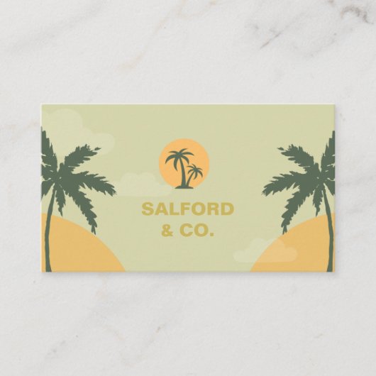 Aangepaste Branded Groen Geel Zomer Event Planner Visitekaartje (Voorkant)