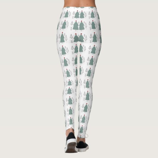 Aangepaste Branded Groene Zwarte Kerstboom Legging (Achterkant)