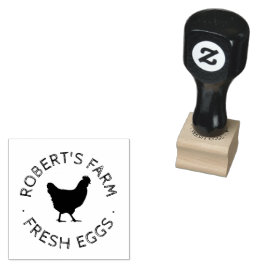 Aangepaste Branded Script Happy Hen Egg Stamp Rubberstempel