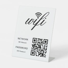 Aangepaste branded WiFi-netwerk QR-code Wit Reclamebord Met Voetstuk