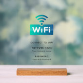 Aangepaste Branded WiFi-Netwerk Verbinden Modern W Acryl Bord (Neutraal)
