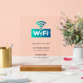 Aangepaste Branded WiFi-Netwerk Verbinden Modern W Acryl Bord (Huwelijk)
