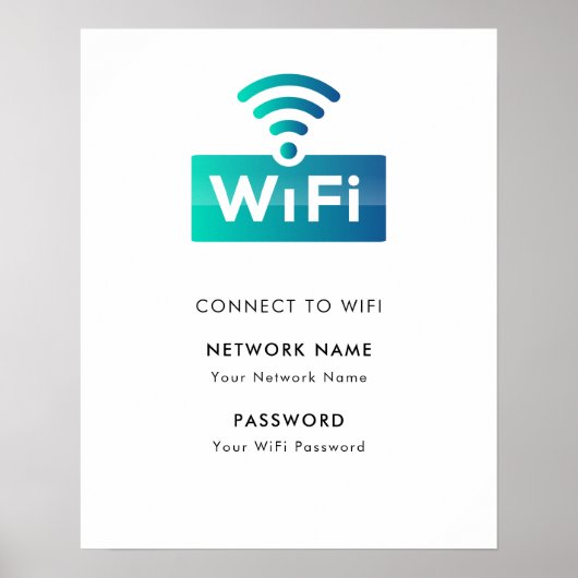 Aangepaste Branded WiFi-Netwerk Verbinden Modern W Poster (Voorkant)