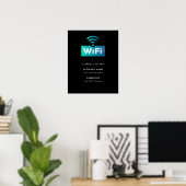 Aangepaste Branded WiFi-Netwerk Verbinden Modern Z Poster (Thuiskantoor)