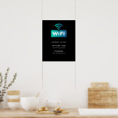 Aangepaste Branded WiFi-Netwerk Verbinden Modern Z Poster (Keuken)