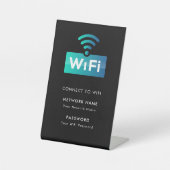 Aangepaste Branded WiFi-Netwerk Verbinden Modern Z Reclamebord Met Voetstuk (Voorkant)