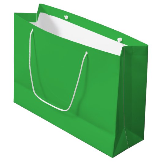 Aangepaste Branded Witte Gift Bag | Groot Glanzend Cadeauzakje (Voorkant Gekanteld)