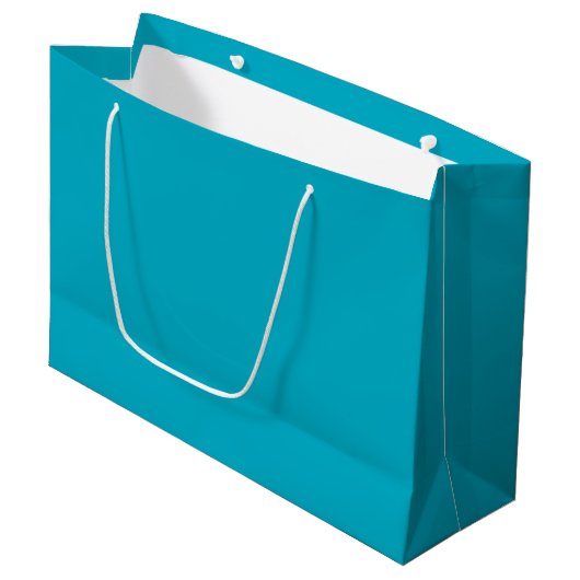 Aangepaste Branded Witte Gift Bag | Groot Glanzend Cadeauzakje (Voorkant Gekanteld)