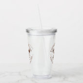 Aangepaste Branding Logo & Circulaire Tekst Bruin Acryl Drinkbeker (Links)