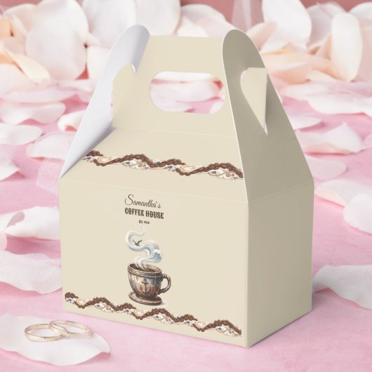 Aangepaste branding voor Coastal Cafe Bedankdoosjes (Huwelijk)