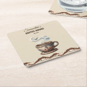 Aangepaste branding voor Coastal Cafe Kartonnen Onderzetters (Schuin)