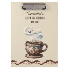 Aangepaste branding voor Coastal Cafe Klembord