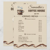 Aangepaste branding voor Coastal Cafe Menu (Voorkant / Achterkant)