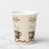 Aangepaste branding voor Coastal Cafe Papieren Bekers (Achterkant)