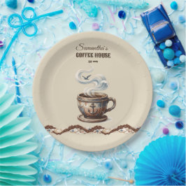 Aangepaste branding voor Coastal Cafe Papieren Bordje