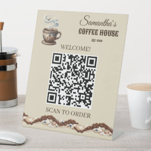 Aangepaste branding voor Coastal Cafe Reclamebord Met Voetstuk
