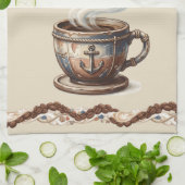 Aangepaste branding voor Coastal Cafe Theedoek (Gevouwen)
