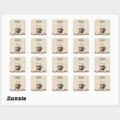 Aangepaste branding voor Coastal Cafe  Vierkante Sticker (Vel)
