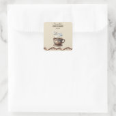 Aangepaste branding voor Coastal Cafe  Vierkante Sticker (Tas)