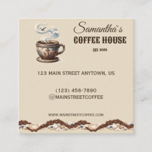 Aangepaste branding voor Coastal Cafe  Vierkante Visitekaartje