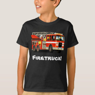 Aangepaste brandwagen van kind t-shirt