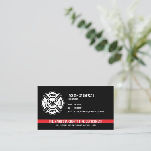 Aangepaste brandweer brandweer QR code Visitekaartje (Staand voorkant)