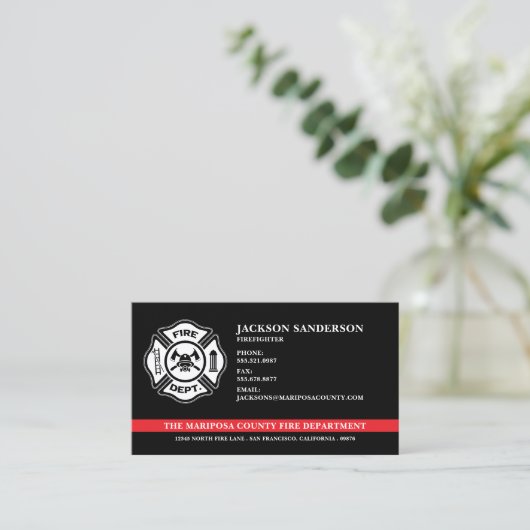 Aangepaste brandweer brandweer QR code Visitekaartje (Staand voorkant)