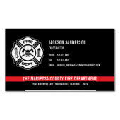 Aangepaste brandweer brandweer rode lijn Logo Magnetisch Visitekaartje (Voorkant)