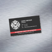 Aangepaste brandweer brandweer rode lijn Logo Magnetisch Visitekaartje (Voorbeeld)